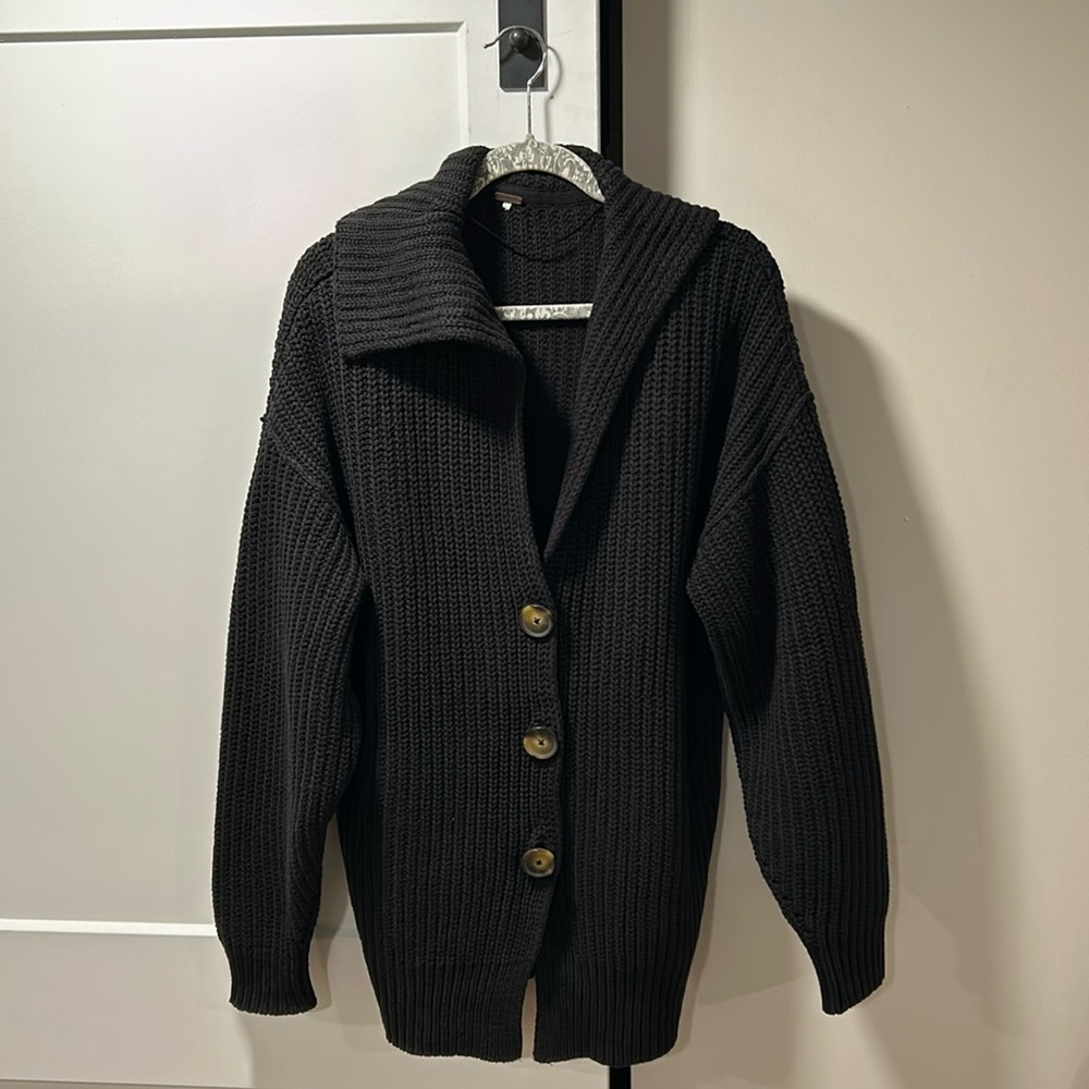 Free People Black Knit Cardigan